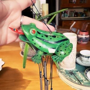 Frog Wind Chime with bouncy legs & Tongue
